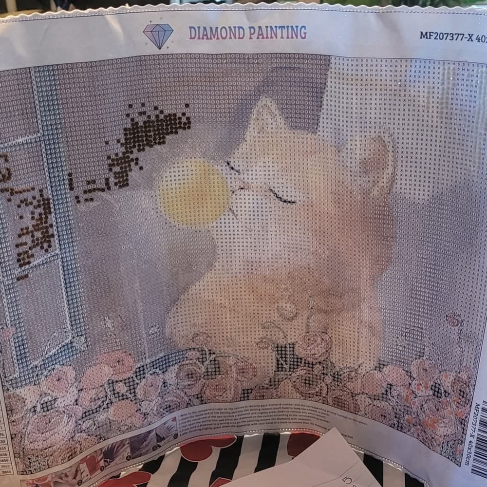 New in packaging! Diamond Art Cat Blowing Bubbles DIY craft set